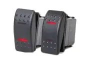 Pactrade Marine 2PCS Rocker Switch ON-OFF-ON DPDT 7 PIN 2 Red LED