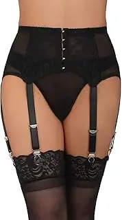 [IMOMOTO] Garter Belt Thong Set for Thigh High Stockings Lace Plus Size Socks Suspender for women with 6 Vintage Metal Clips
