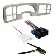 Metra DP-3002SHL 2 DIN Dash Kit w/ Amp Harness & Antenna Adapter for GM (Shale)