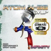 LVLP-MP ATOM X88 INFINTY Gravity Feed Spray Gun 1.3 and 1.4 TIP Combo - Solvent