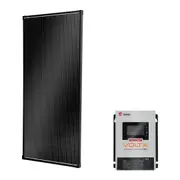 200W Solar Panel Fixed Black Frame + 30A DC to DC LiFePO4 Battery Charger Bluetooth