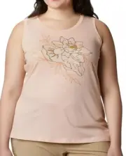 Columbia Women's Plus Size Peach Cloud Bluff Mesa Graphic Floral Print Tank Top