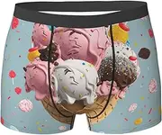 [QMNEHJ] Sweet Ice Cream Men's Boxer Briefs Breathable Stretch Underwear Moisture-Wicking Trunks for Men