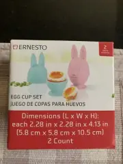 Ernesto Egg Cup Set 2 pcs Pink & Blue New in Box Silicone