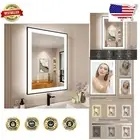 Elegant 24x28 LED Bathroom Mirror - Black Frame, Backlit & Memory Function