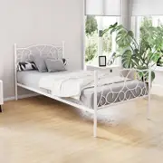 Artiss Metal Bed Frame Single Size Bed Base Beds Platform White