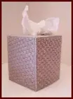 LIGHT BROWN TAN NURSERY HANDMADE PLASTIC CANVAS TISSUE BOX COVER TOPPER