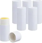 NICENEEDED 5 Pcs Cardboard Deodorant Containers, 2.1 oz Empty Kraft Paper Jar, Push-Up Style Tubes Kraft Paperboard Tubes Lip Balm Containers Round Body Lotion Sticks Tube