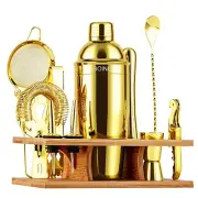 Soing 11-Piece Gold Bartender Kit,Perfect Home Cocktail Shaker Set for Drink ...