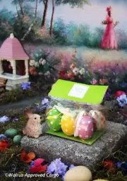 POTTERY BARN DECOUPAGE EASTER EGGS (6) -NIB- HARE’S TO A CHEERFUL DISPLAY!