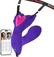 Panty Wearable Vibrator Insert Dildo Womens Sex Toys with 9 Vibrations, APP Control Adult Sex Toys for Couples Vibrater, G Spot Butterfly Vibrators Female Sex Toy Sexual Pleasure Tools for Women (Purple)