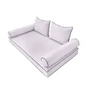 |COVER ONLY|Style4 Full Contrast Trim Daybed Mattress Bolster Pillow Cover AD107