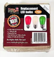 Holiday Bright Lights S14-2PKLED-OPWH LED S14 Light Bulbs, Opaque White