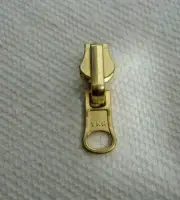 One #5 Brass Reversible Slider w/one Tab Pull for metal zipper YKK New