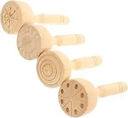 4Pcs Decorative Pattern Clay Molds Practical Wooden Tools for Clay Making for DIY Pottery and Craft Projects Enhance Imagination and Hands Skills