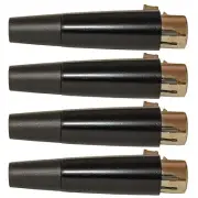 4 pack Black metal 3 pin XLR female mic microphone cable cord end connector jack