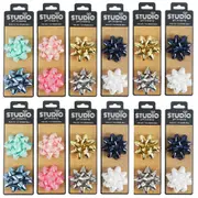 24pc Studio Gift Wrapping 7cm Metallic Gift Bows Home Party Decor Assorted