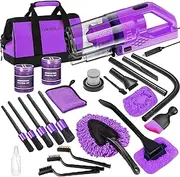 Viewsun 17PCS Car Cleaning Kit, Purple Car Interior Detailing Kit with High Power Handheld Vacuum, Detailing Brush Set, Windshield Cleaner, Cleaning Gel, Complete Auto Accessories for Women Gift