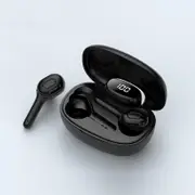 T9S TWS Wireless bluetooth 5.0 Earphone LED Display Stereo Portable Earbuds Headphone with Mic BLACK COLOR