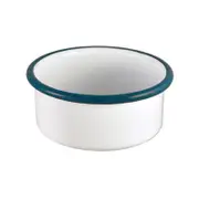 Urban Style Enamelware 8x4cm Ramekin w/ Blue Rim - White
