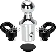 60618 Puck System Gooseneck Hitch Ball Kit, Compatible with 2013-2023 Dodge RAM 2500 3500, 2-5/16 Inch Gooseneck Ball with 2 Safety Chain Anchors