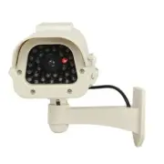 Solar Powered Bullet Dummy Security Camera/ Flashing Light Ships from USA White