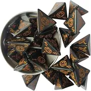 Generic 25 Count Polyhedral Dice Set, D4 Acrylic Dice for Games, Black