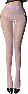 [Oxtxuzdm] Womens Crotch Opening Pantyhose Garter Belt Suspender Sheer Tights High Waist Control Top Stockings Leggings Clubwear