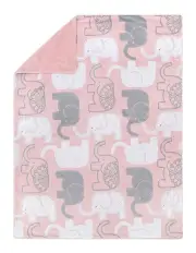 The Peanutshell Sweet Peanut Velour Blanket Baby Decor 101x76cm in Pink