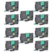 10PK Compatible with Brother P-Touch TZ Tze 735 0.47" White on Green Tape Label