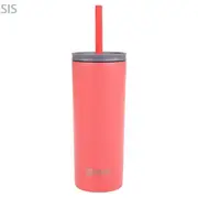 Oasis 600mL Double Wall Insulated Super Sipper Tumbler w/ Straw & Lid - Coral