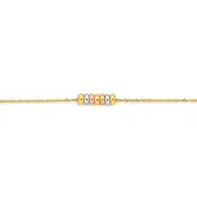 9ct Gold Tri Tone 25cm 7 Lucky Rings Singapore Anklet