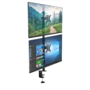 Vertical Dual Monitor Mount | Stacked Monitor Desk Stand | Fits 2 Computer Scree