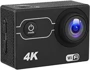 4K/30FPS 16MP High Resolution Sports Camera Portable DV Camcorder with Case 2 Inch Large Display Screen 170 Degree Wide Angle Acc ory Kit Black No TF Card