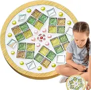 Eoixuqba Glass Mosaic Kits for Adults - Glass Mosaic Tiles Wooden Mosaic Crafts Kits,Handmade Mosaic Crafts Materials Tableware Mats, Drinks Tray for Birthday Gift Adults Crafts