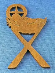 Jesus In A Manger Christmas Ornament - hand cut