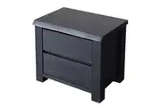 MD Belrose Solid Timber Live Edge Bedside Table with 2 Drawers