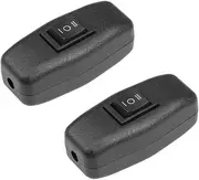 uxcell Inline Cord Switch AC 250V 3A On-Off-On Control DPDT Feed-Through Rocker Switch for Bedroom Table Lamp Desk Light, Black (Pack of 2)