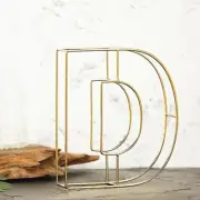 GOLD 8" tall 3D Metal Wire Letter D Party Wedding Reception Backdrop Supplies