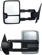 1Pair Towing Mirror Power Heated Temp Sensor With Signal Light Tow Mirrors Compatible For Chevrolet Silverado 2003-2014/Compatible For GMC/Compatible For Cadillac(2007-2014)