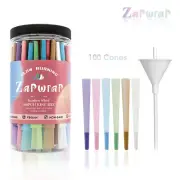 Zapwrap 100Pcs cones rolling paper colorful Pre Rolled Paper Cone w-shaped 108mm
