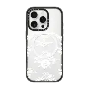 iPhone 16 Pro Impact Case MagSafe Compatible White Romantic Lace Transparent