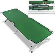 Redline Canyon Portable Camping Cot Adult Folding Bed - Green 6.2ft Backpacking Tent Cots Camping Furniture Sleeping Fold Up Bed