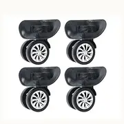 [JUBIRO] Castor Wheels,4pcs/Set Replacement Luggage Suitcase Wheels Swivel Universal Wheel Black Dual Roller Wheels Outdoor Travel Traveling