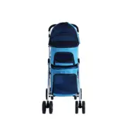 Pet Stroller Dog Pram Large Cat Carrier Foldable 4 Wheels Double