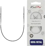 KnitPro Nova Metal: Knitting Pins: Circular: Fixed: 25 cm x 3.75 mm, Metal, Silver