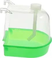 Happyyami Multifunction Cage with Hole Covered Bathing for Small Birds Like Canaries Budgies Durable Water Feeder Bath Cage Promotes Healthy Bathing Habits