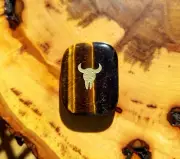 Buffalo skull Tiger Eye Worry Stone