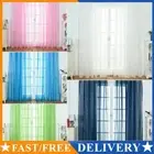 Star Print Tulle Curtains Window Drapes Sheer Purdah for Home Living Room AU