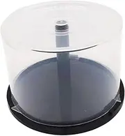 DVD Cake Box - Bulk Stackable 50 Disc Organizer, Clear Storage Case with Black Pin | Empty DVD Holder, Disc Organizer, Blu-Ray Storage Container for